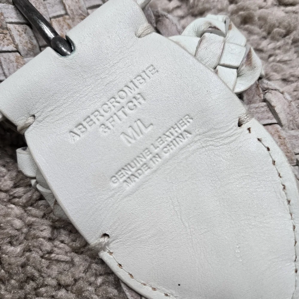 Abercrombie & Fitch Woven Leather Round-Buckle Women's Belt Size M/L
